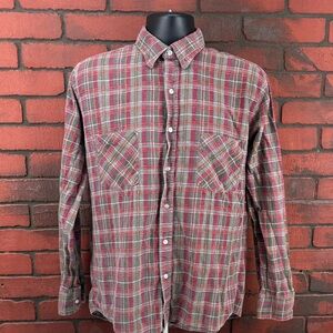 American Edition Shirt Mens Medium Flannel Checkered Button Down